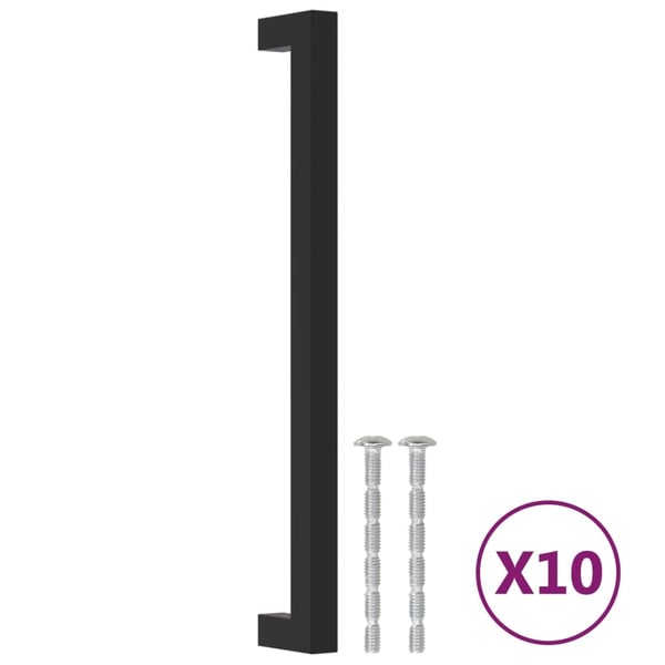 vidaXL skabshåndtag 10 stk. 224 mm rustfrit stål sort