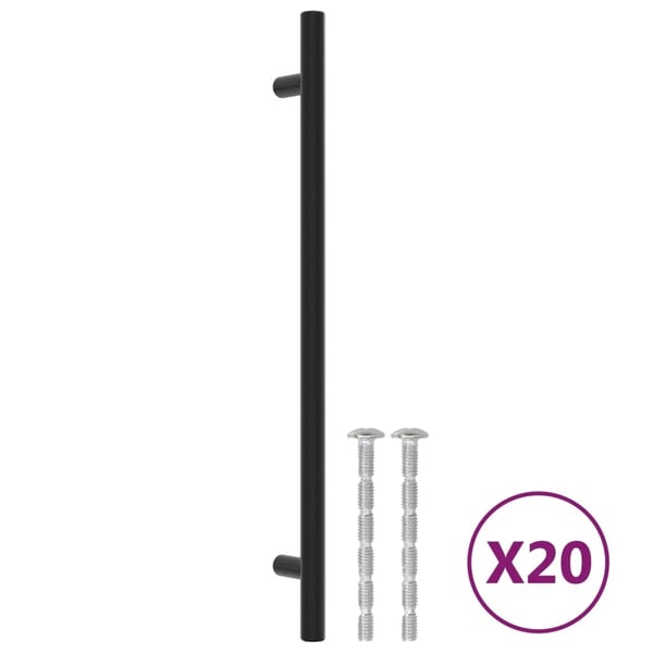 vidaXL Skaphåndtak 20 stk svart 224 mm rustfritt stål