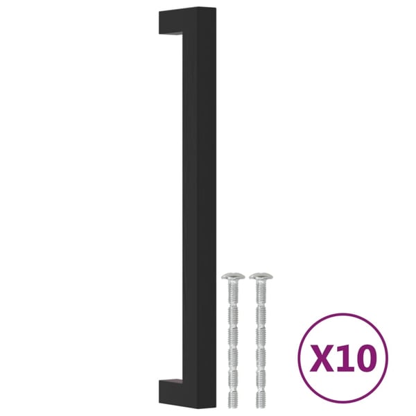 vidaXL skabshåndtag 10 stk. 192 mm rustfrit stål sort