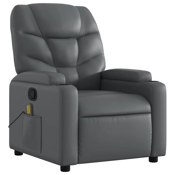 vidaXL massagestol kunstlæder grå