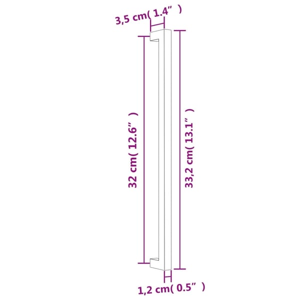 vidaXL Kaapin kahvat 10 kpl musta 320 mm ruostumaton teräs