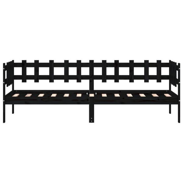 vidaXL Dagseng svart 80x200 cm heltre furu