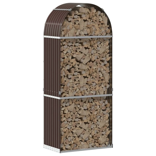 vidaXL brændestativ 80x45x190 cm galvaniseret stål brun