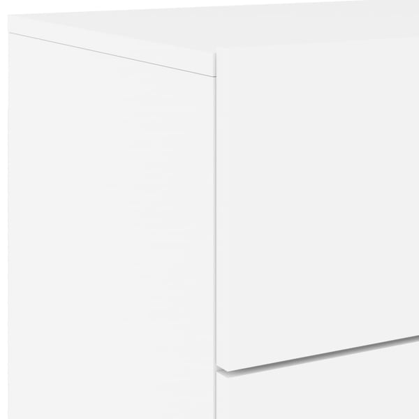 vidaXL Vegghengte nattbord med LED-lys 2 stk hvit
