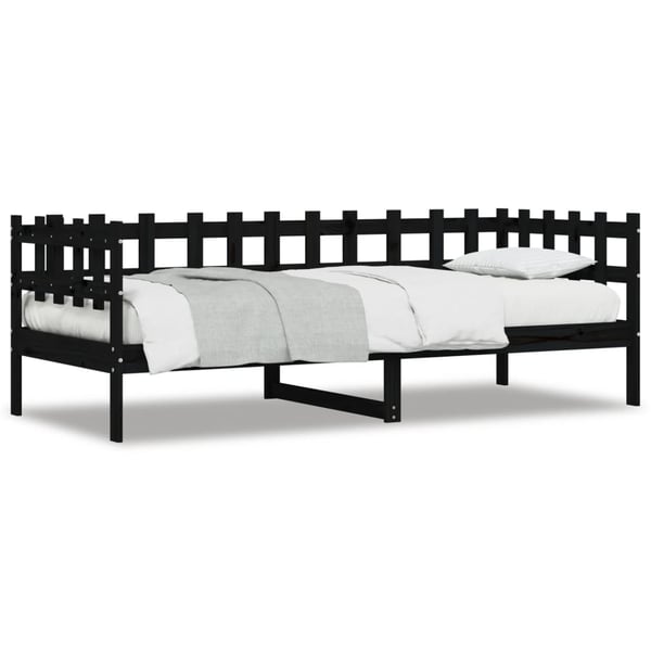 vidaXL Dagseng svart 90x190 cm heltre furu