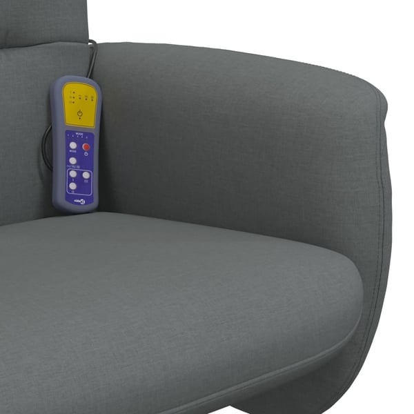 vidaXL massagestol med fodskammel stof mørkegrå