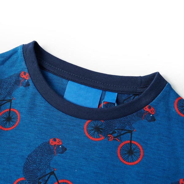 vidaXL Pyjamas til børn str. 128 petroleumsblå