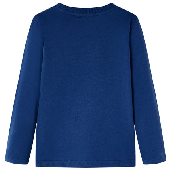 vidaXL T-skjorte for barn med lange ermer jeans marineblå 128