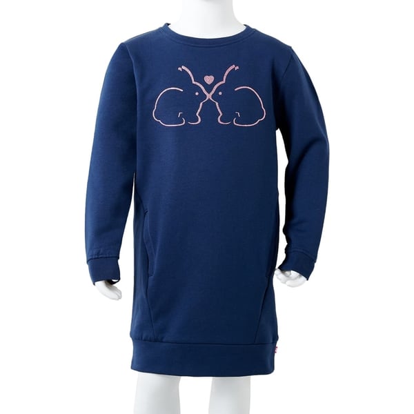 vidaXL Sweatshirtkjole til børn str. 92 marineblå
