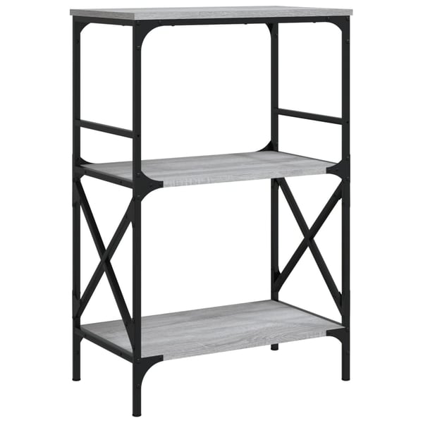 vidaXL bogreol 4 hylder 59x35x90,5 cm konstrueret træ grå sonoma-eg