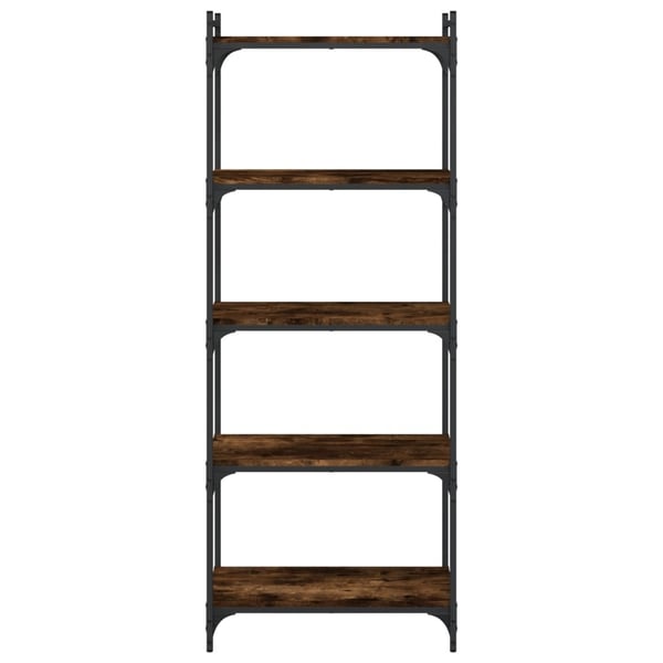vidaXL bogreol 5 hylder 60x30x154 cm konstrueret træ røget eg