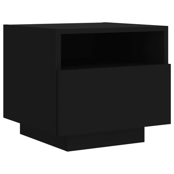 vidaXL sengeborde 2 stk. med LED-lys 40x39x37 cm sort