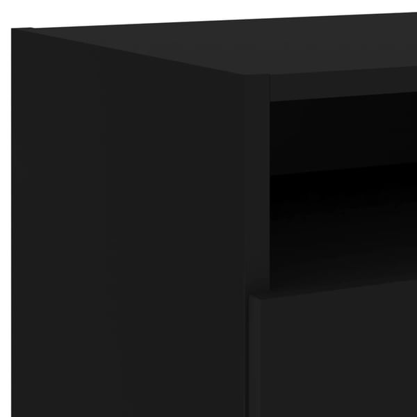 vidaXL sengeborde 2 stk. med LED-lys 40x39x37 cm sort