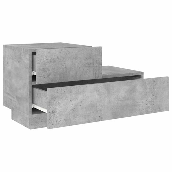 vidaXL Nattbord med LED betonggrå 70x36x40,5 cm