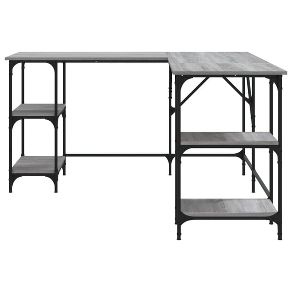 vidaXL Skrivebord grå sonoma 139x139x75 cm konstruert tre