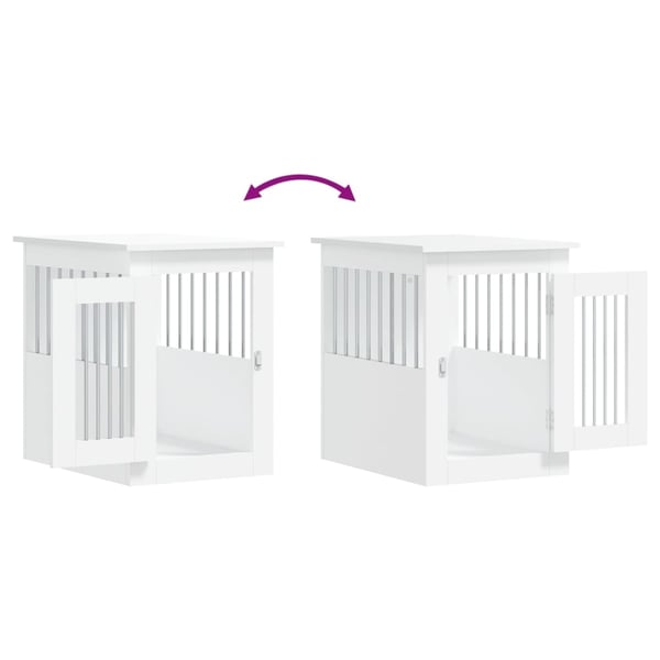 vidaXL hundebur 45x62x59 cm konstrueret træ hvid