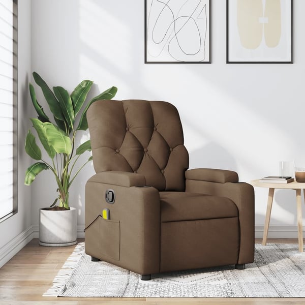 vidaXL massagestol stof brun
