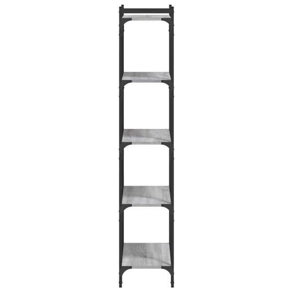 vidaXL bogreol 5 hylder 60x30x154 cm konstrueret træ grå sonoma-eg