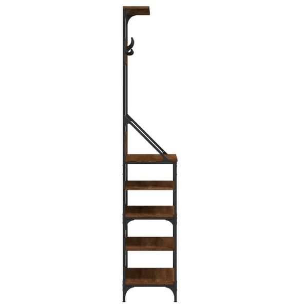 vidaXL Klesstativ med skooppbevaring brun eik 70x34x184 cm