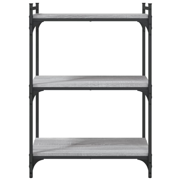 vidaXL Bokhylla 3 hyllplan grå sonoma 60x30x86 cm konstruerat trä