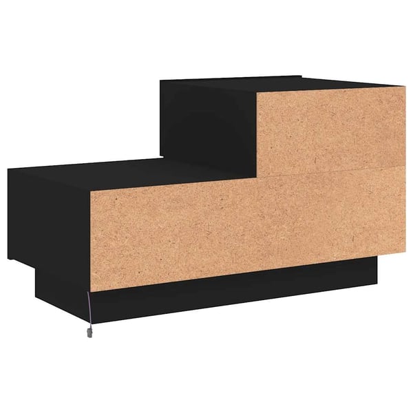 vidaXL sengebord med LED-lys 70x36x40,5 cm sort