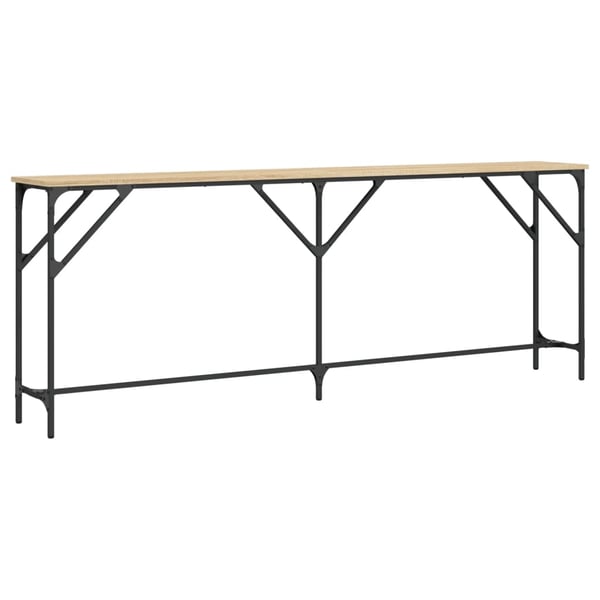 vidaXL konsolbord 200x29x75 cm konstrueret træ sonoma-eg