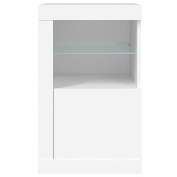 vidaXL Sideskap med LED 2 stk hvit konstruert tre