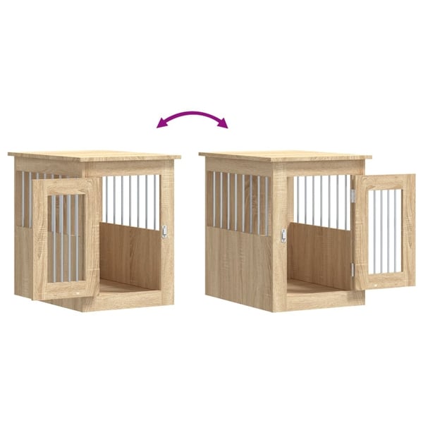 vidaXL hundebur 45x62x59 cm konstrueret træ sonoma-eg