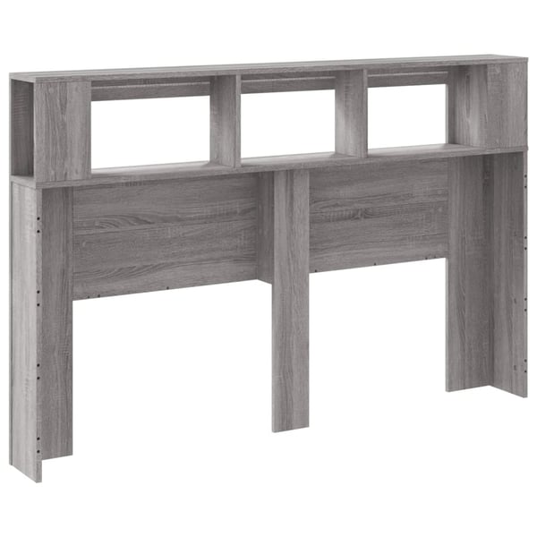 vidaXL Sengegavl med LED grå sonoma 160x18,5x103,5 cm konstruert tre