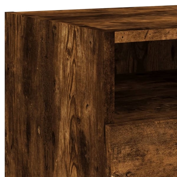 vidaXL Nattbord med LED 2 stk røkt eik 40x39x37 cm