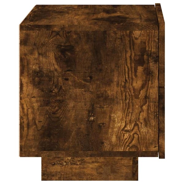 vidaXL sengebord med LED-lys 70x36x40,5 cm røget egetræsfarve