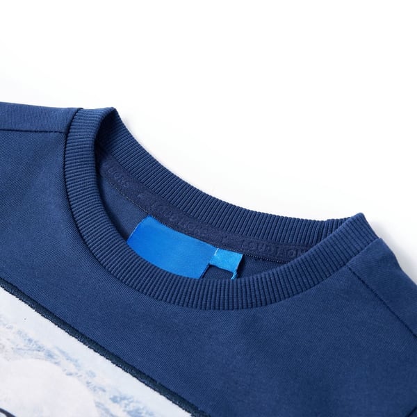 vidaXL T-skjorte for barn med lange ermer jeans marineblå 116
