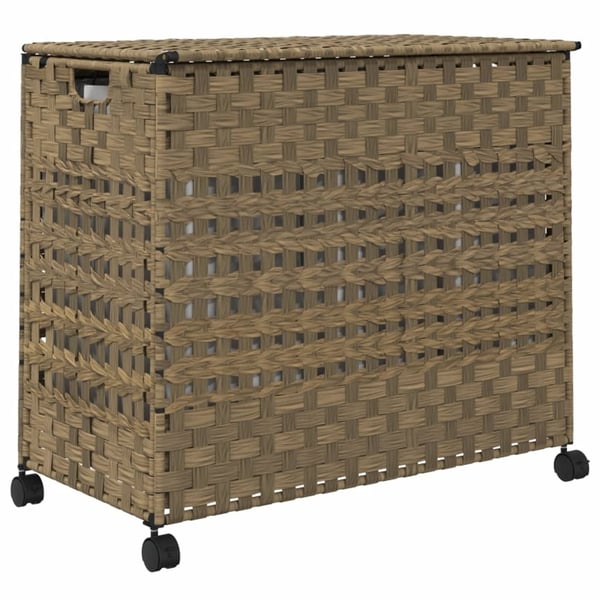 vidaXL Skittentøyskurv med hjul 66x35x60 cm rotting