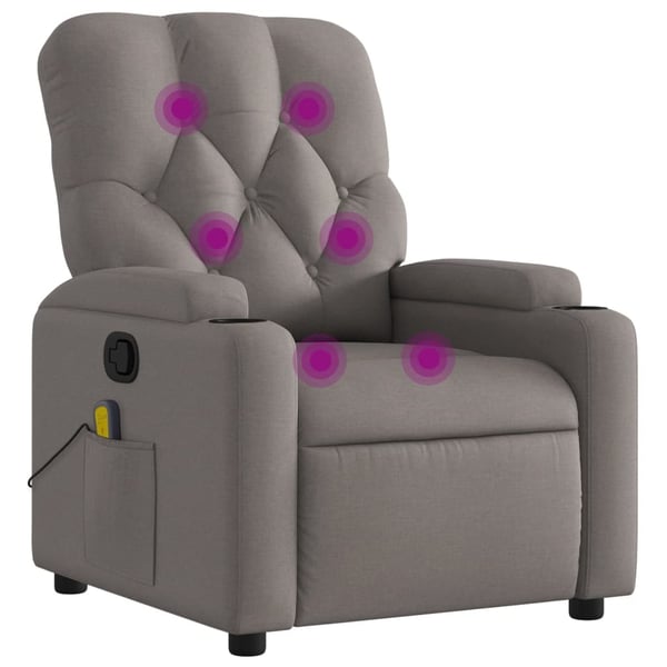 vidaXL massagestol stof gråbrun