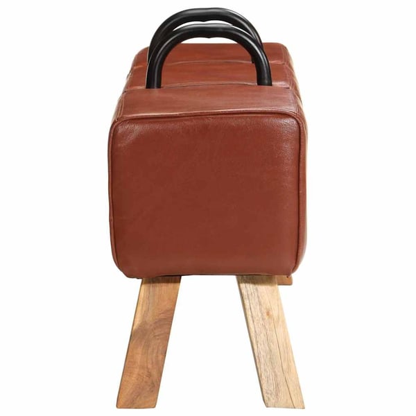 vidaXL gymnastikbuk 110 cm ægte skind brun