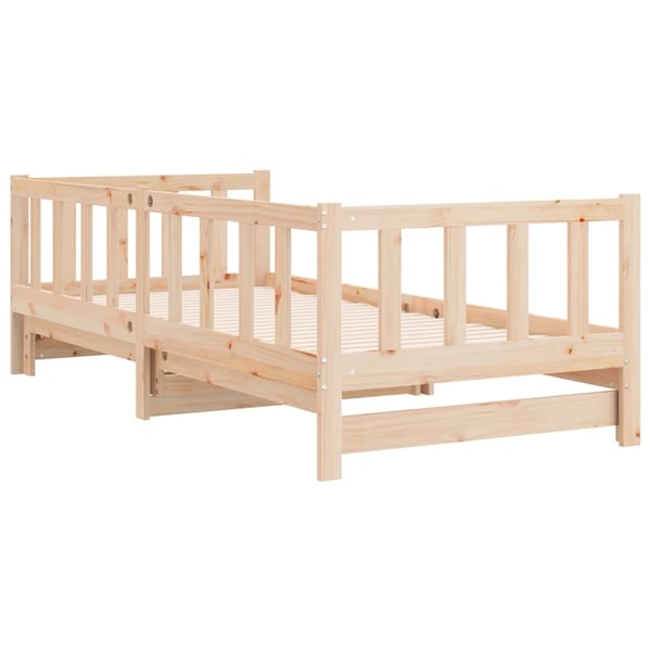 vidaXL Uttrekkbar dagseng 90x200 cm heltre furu