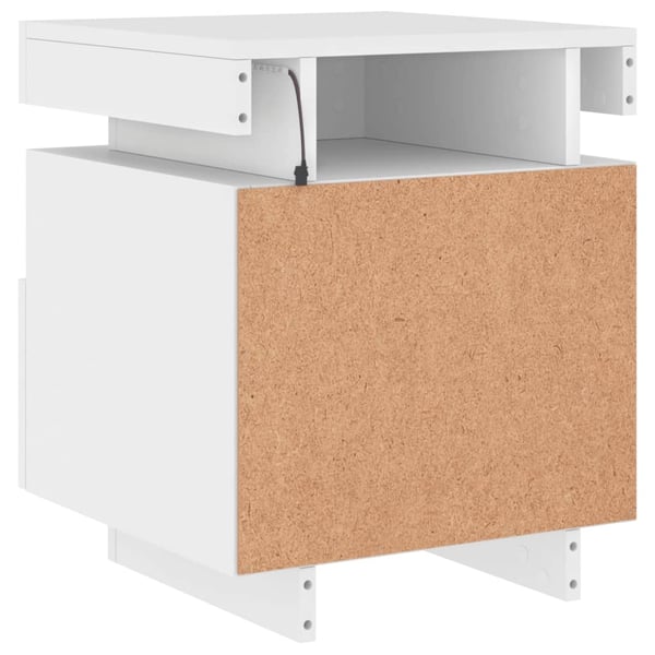 vidaXL Nattbord med LED 2 stk hvit 40x39x48,5 cm