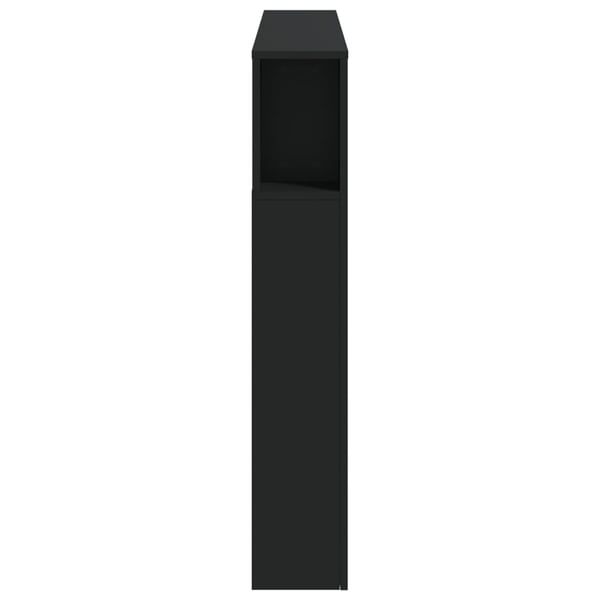 vidaXL sengegavl med LED-lys 140x18,5x103,5 cm konstrueret træ sort