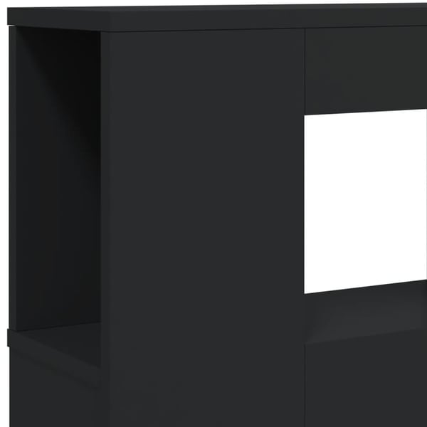 vidaXL sengegavl med LED-lys 140x18,5x103,5 cm konstrueret træ sort