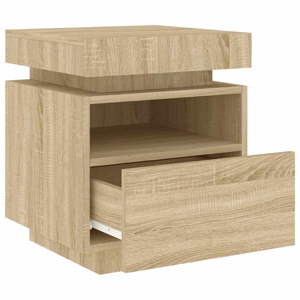 vidaXL Nattbord med LED 2 stk sonoma eik 40x39x48,5 cm
