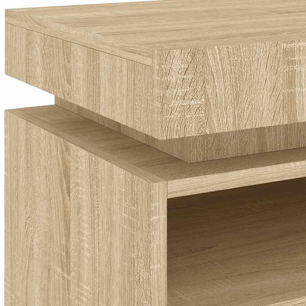 vidaXL Nattbord med LED 2 stk sonoma eik 40x39x48,5 cm