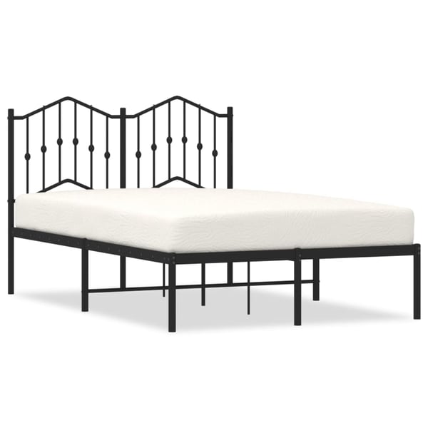 vidaXL Sengeramme i metall med hodegavl svart 120x190 cm