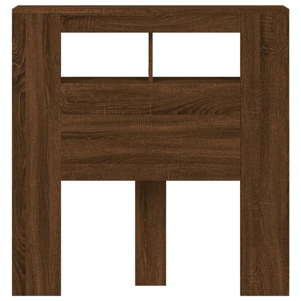 vidaXL Sengegavl med LED brun eik 100x18,5x103,5 cm konstruert tre
