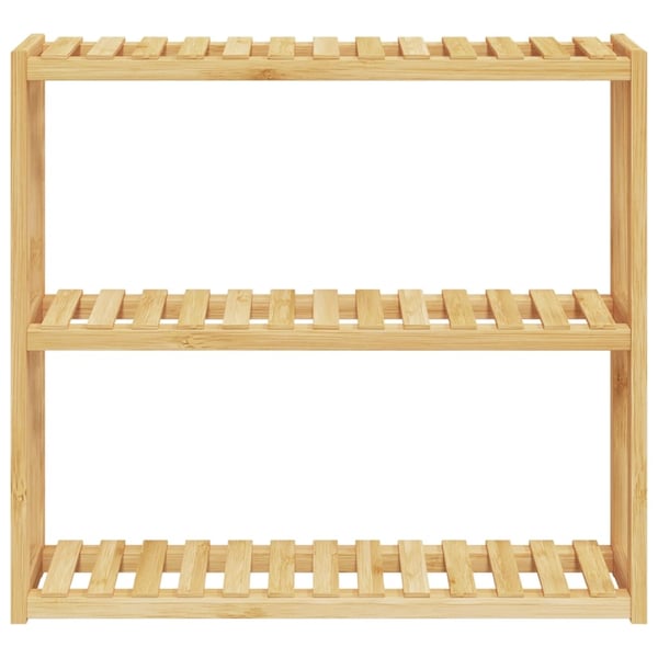 vidaXL væghylde til badeværelse 3 hylder 60x15x54 cm bambus