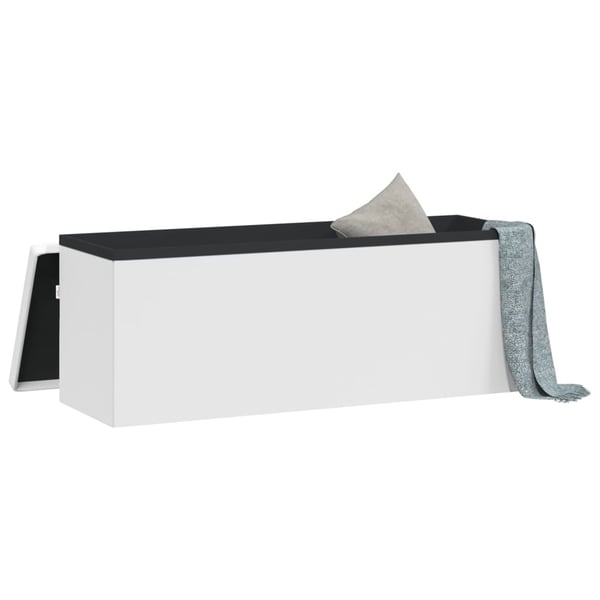 vidaXL opbevaringsbænk foldbar PVC hvid