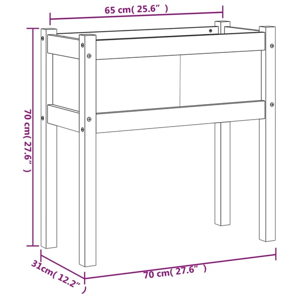 vidaXL plantekasse med ben 70x31x70 cm massivt douglasgran