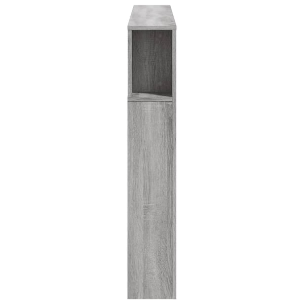 vidaXL Sängynpääty LED-valoilla harmaa Sonoma 140x18,5x103,5 cm puu