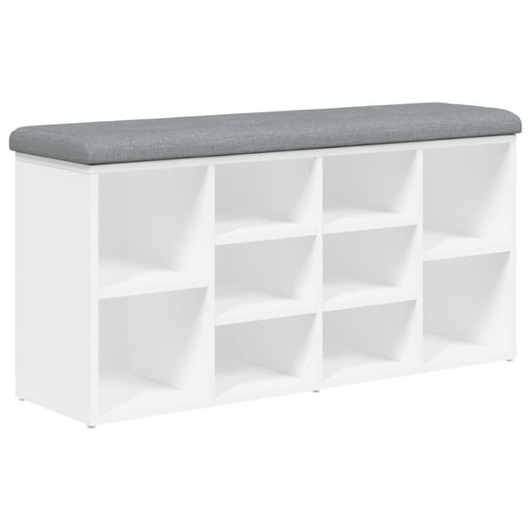 vidaXL skobænk 102x32x50 cm konstrueret træ hvid