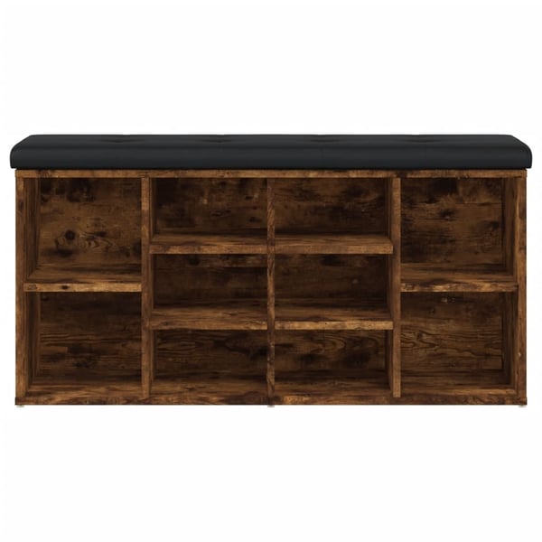 vidaXL skobænk 102x32x50 cm konstrueret træ røget egetræsfarve