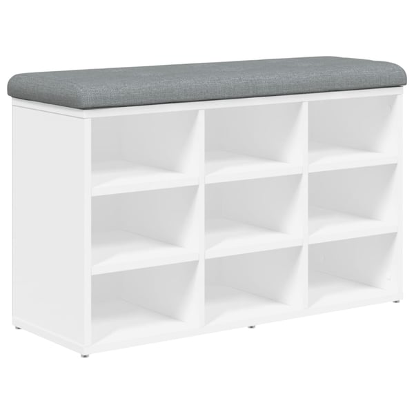 vidaXL skobænk 82x32x50 cm konstrueret træ hvid